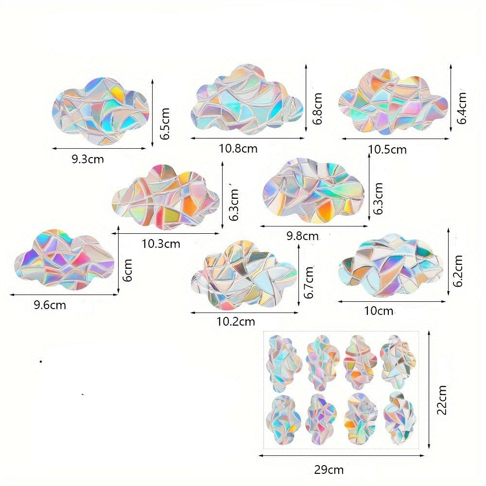 Fönsterdekal med regnbågsskimrande moln