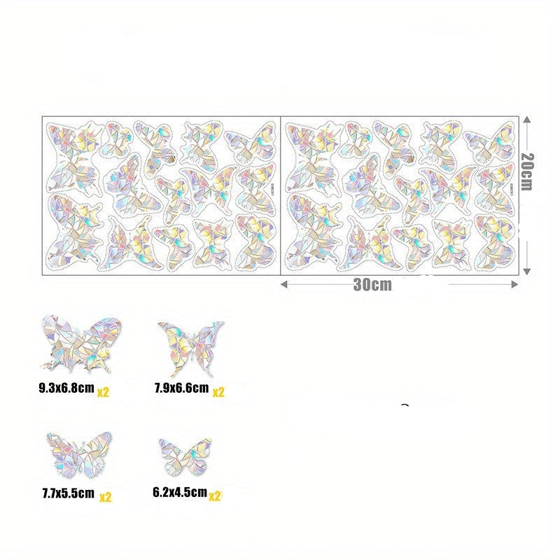 Fönsterdekal – Fjärilar med holografisk design