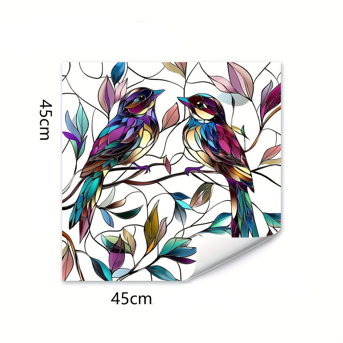 Fönsterfilm med färgglada fåglar