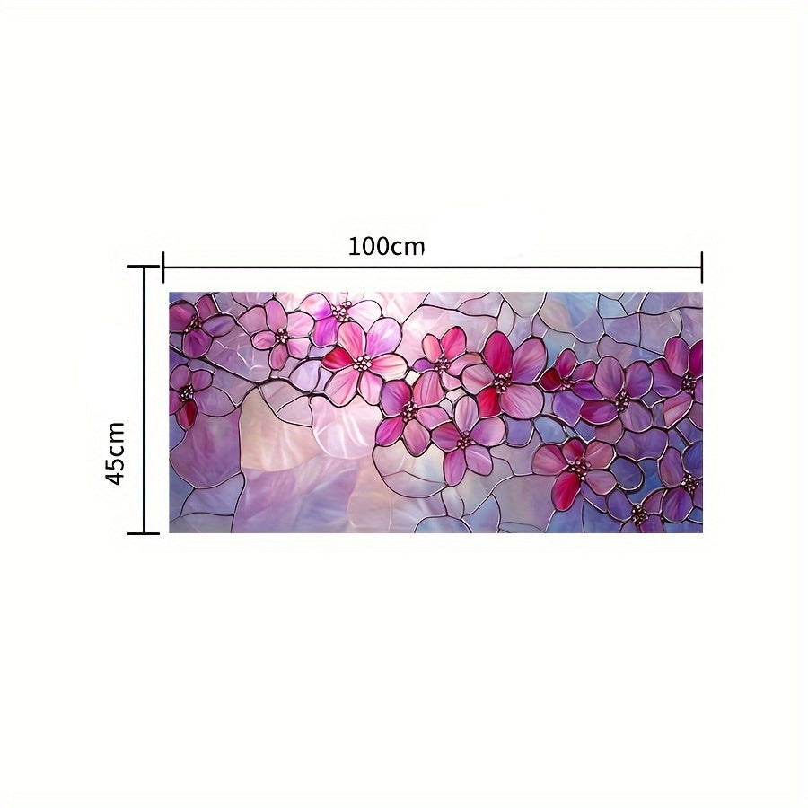 Fönsterfilm med blommor i glasmosaikdesign