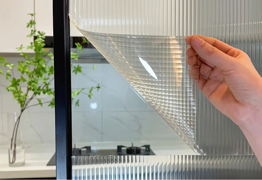 Fönsterfilm - rillat glas i flera färger