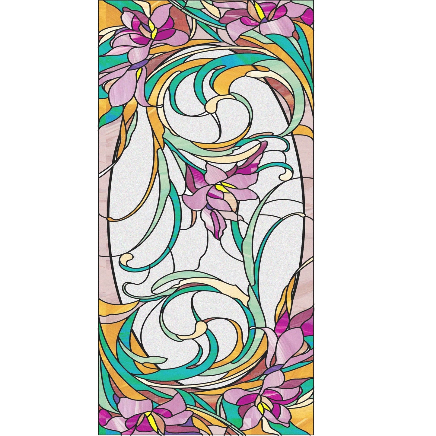 Fönsterfilm - blommig Art Nouveau