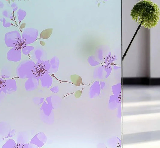 Fönsterfilm med lila körsbärsblommor