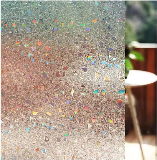 Fönsterfilm med holografiskt mosaikmönster