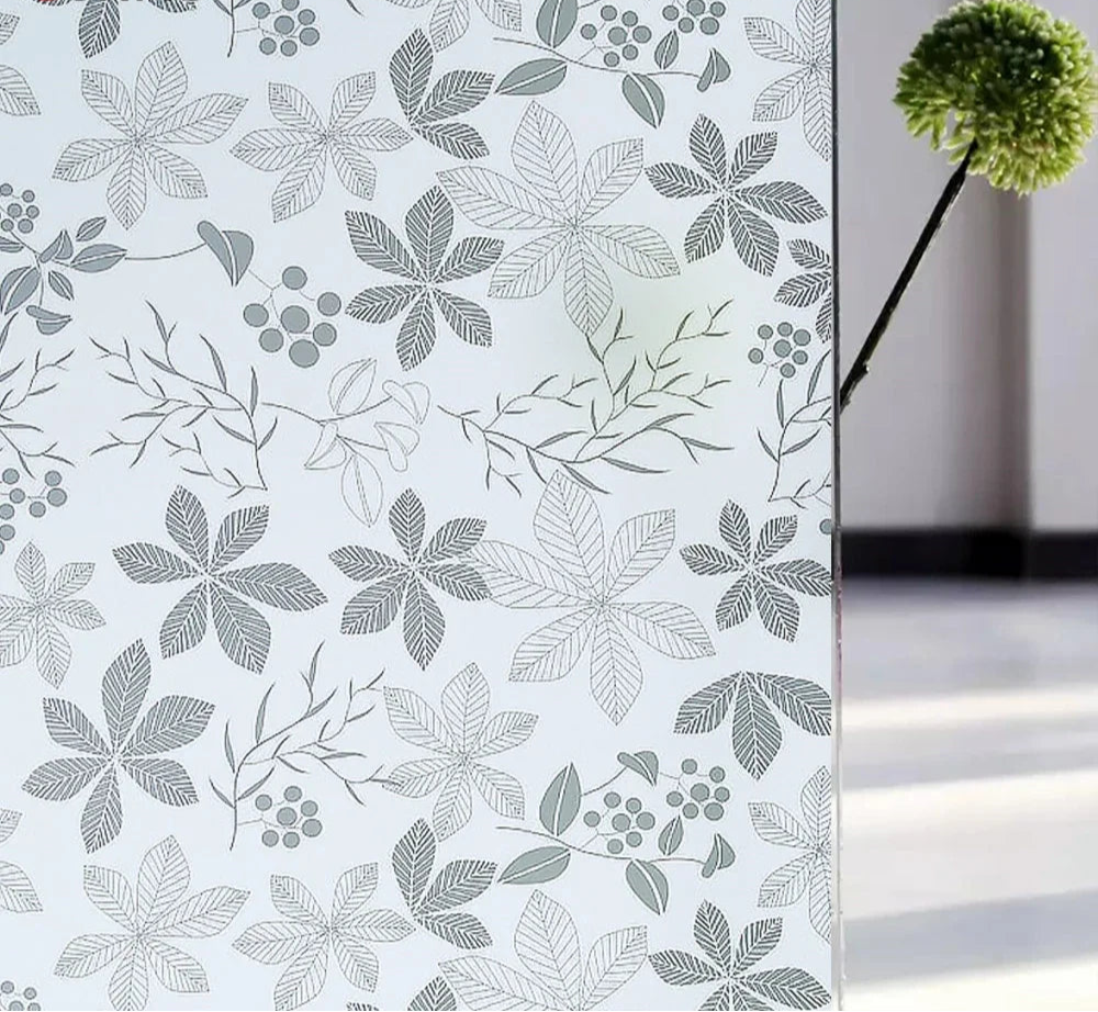 Fönsterfilm med elegant blommönster