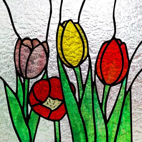 Fönsterfilm med tulpaner