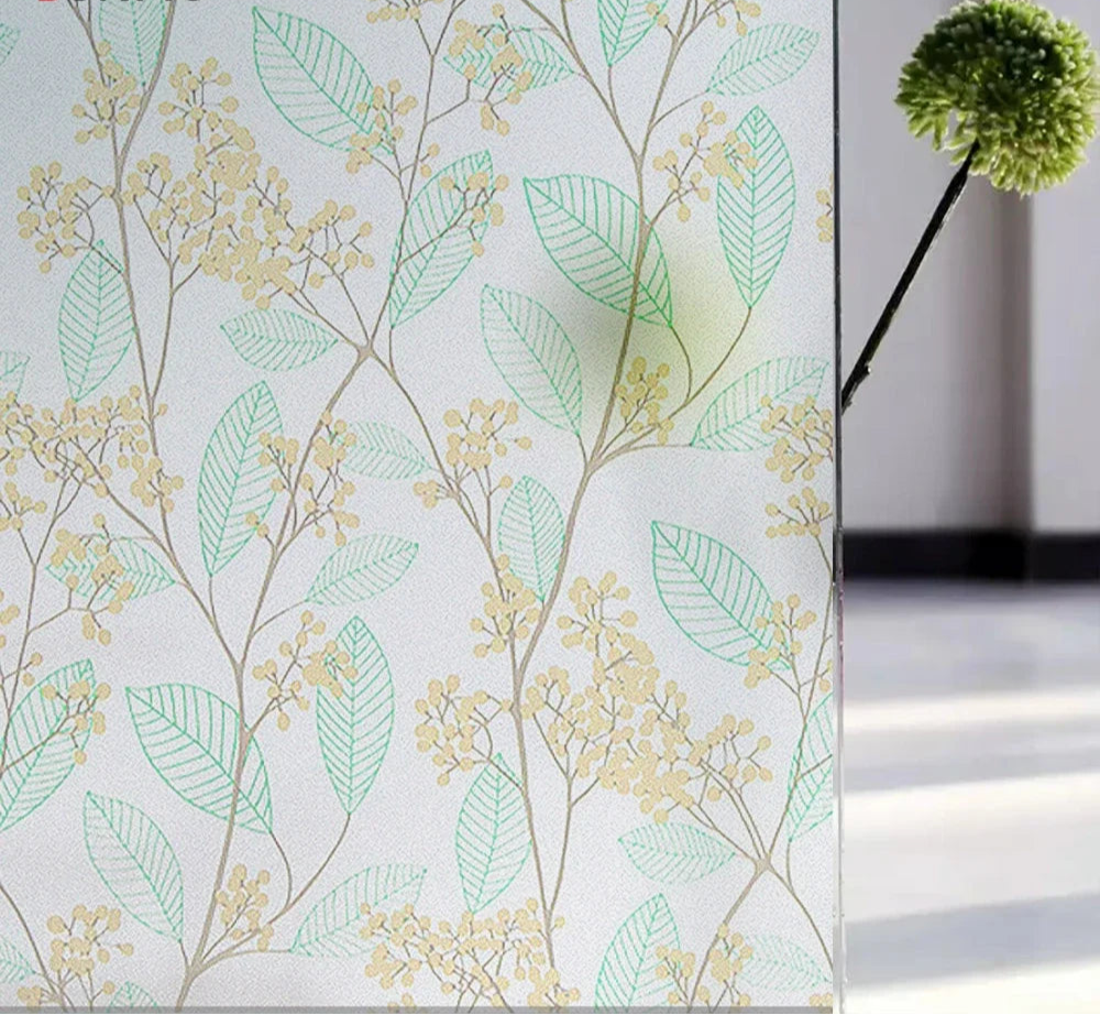 Fönsterfilm med blommor och blad