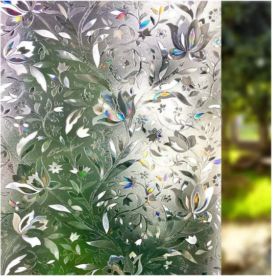 Fönsterfilm med holografiskt blommönster