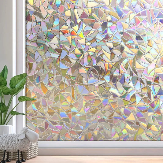 Fönsterfilm med holografiskt mosaikmönster