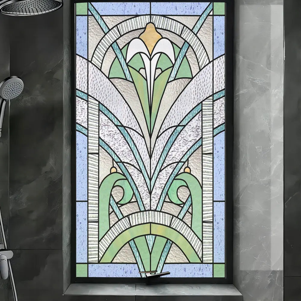 Fönsterfilm i glasdesign med Art Nouveau-stil