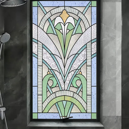Fönsterfilm i glasdesign med Art Nouveau-stil