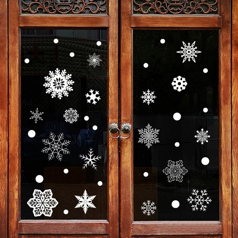 Juldekal - Glitter-snöflingor - Fonsterdekal