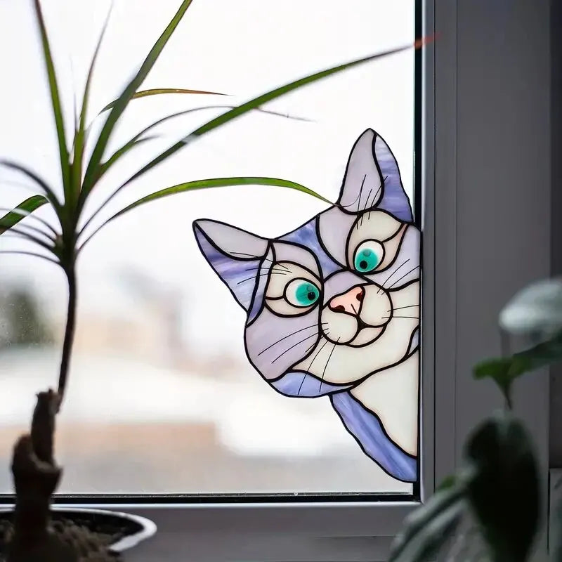 Fönsterdekal - Kattmotiv, självhäftande - Fonsterdekal