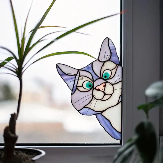 Fönsterdekal - Kattmotiv, självhäftande - Fonsterdekal
