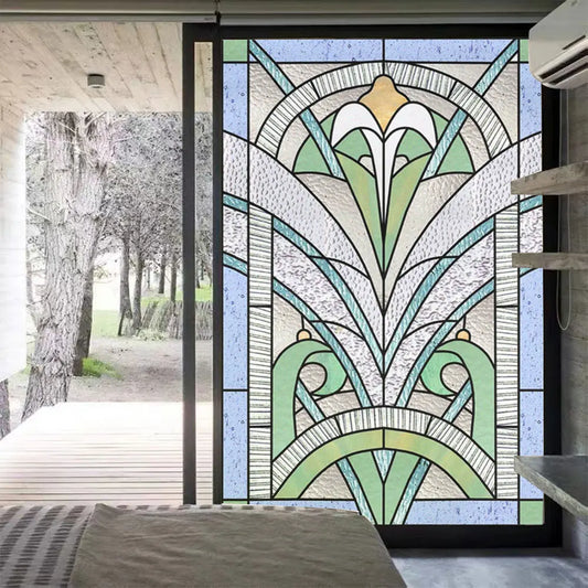 Fönsterfilm i glasdesign med Art Nouveau-stil