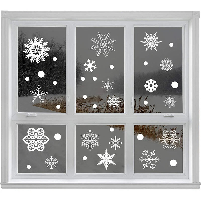 Juldekal - Glitter-snöflingor - Fonsterdekal