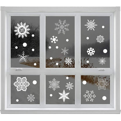 Juldekal - Glitter-snöflingor - Fonsterdekal