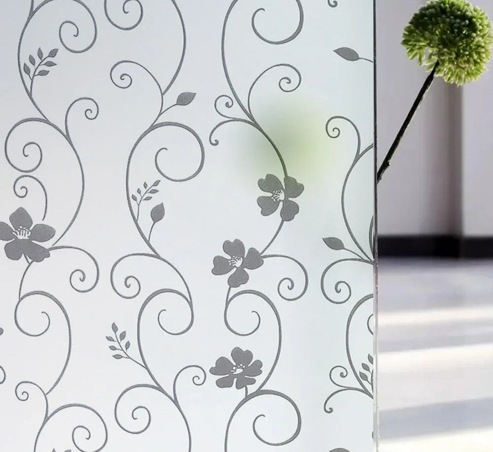 Fönsterfilm med slingrande blommor